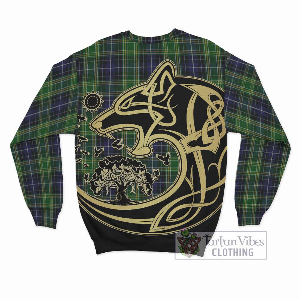 McKellar Tartan Sweatshirt with Family Crest Celtic Wolf Style - Tartan Vibes Clothing