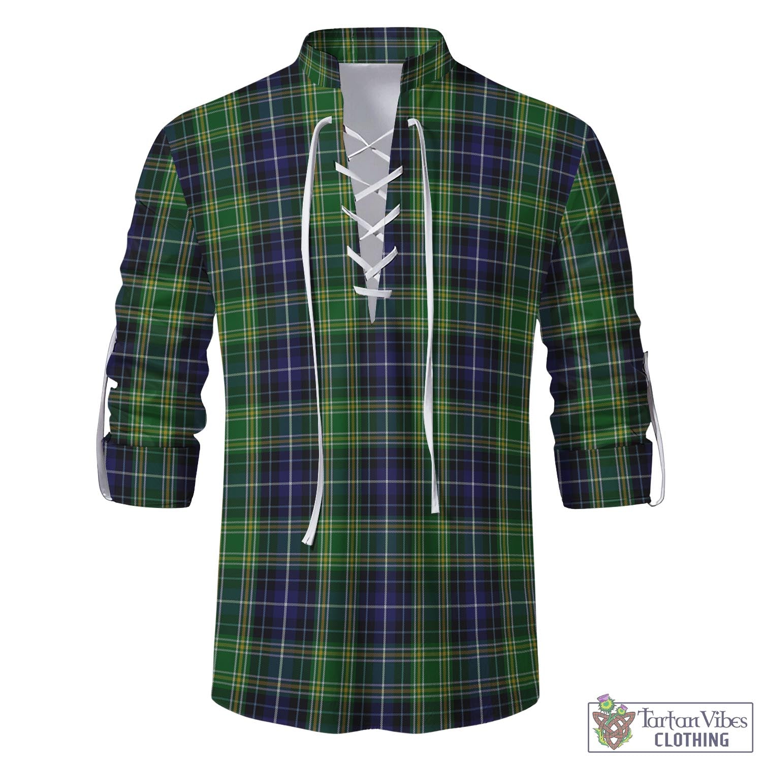 Tartan Vibes Clothing McKellar Tartan Men's Scottish Traditional Jacobite Ghillie Kilt Shirt