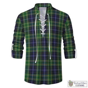 McKellar Tartan Men's Scottish Traditional Jacobite Ghillie Kilt Shirt