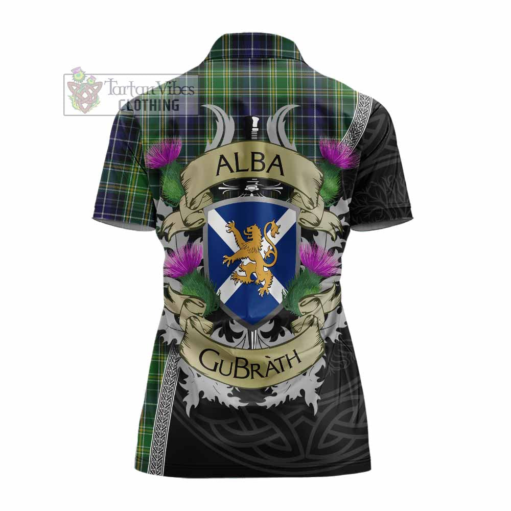 Tartan Vibes Clothing McKellar Tartan Family Crest Women's Polo Shirt Lion Rampant Royal Thistle Shield Celtic Inspired
