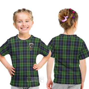McKellar Tartan Kid T-Shirt with Family Crest - Tartanvibesclothing Shop