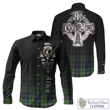 McKellar Tartan Long Sleeve Button Up Featuring Alba Gu Brath Family Crest Celtic Inspired