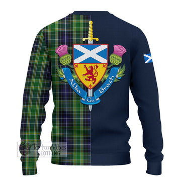 Tartan Vibes Clothing McKellar Tartan Knitted Sweater with Scottish Lion Royal Arm Half Style