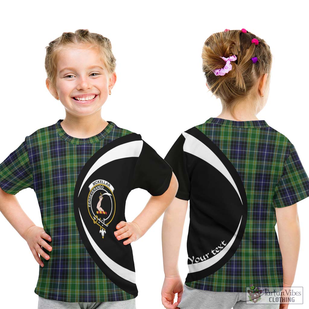 McKellar Tartan Kid T-Shirt with Family Crest Circle Style - Tartan Vibes Clothing