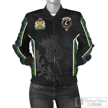 McKellar Tartan Bomber Jacket with Family Crest and Scottish Thistle Vibes Sport Style