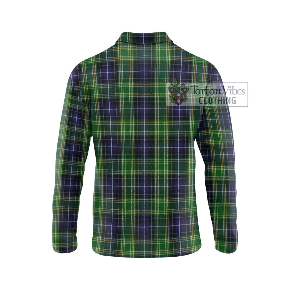 McKellar Tartan Long Sleeve Polo Shirt with Family Crest DNA In Me Style - Tartanvibesclothing Shop