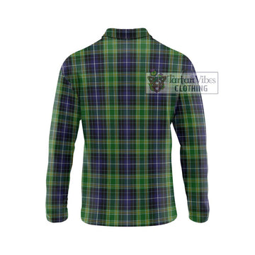McKellar Tartan Long Sleeve Polo Shirt with Family Crest DNA In Me Style - Tartanvibesclothing Shop