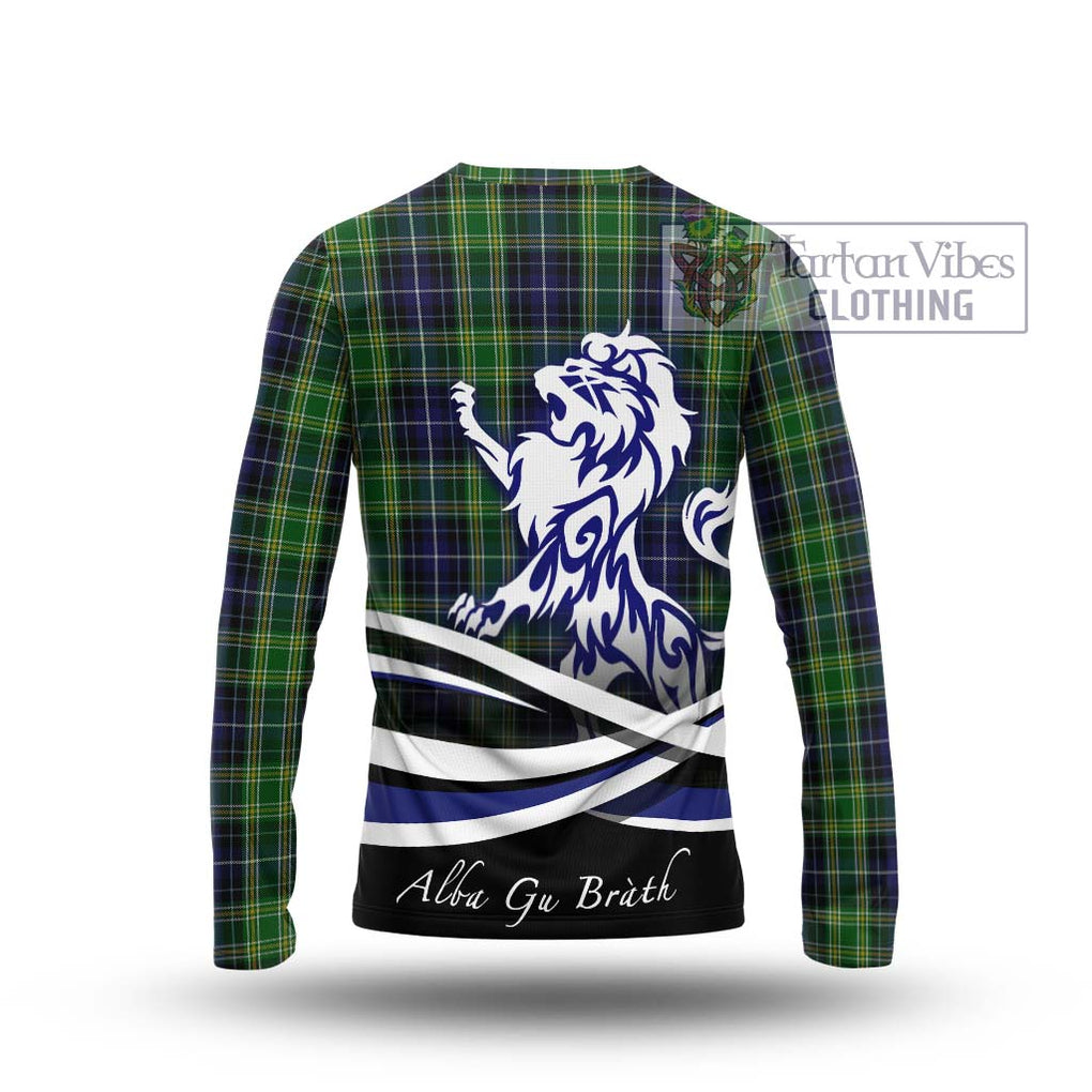 McKellar Tartan Long Sleeve T-Shirt with Alba Gu Brath Regal Lion Emblem - Tartanvibesclothing Shop
