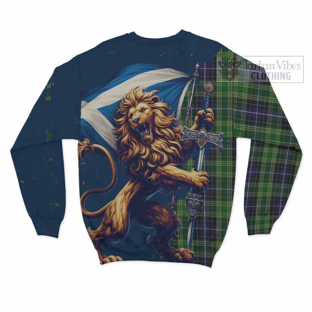 Tartan Vibes Clothing McKellar Tartan Family Crest Sweatshirt with Scottish Majestic Lion