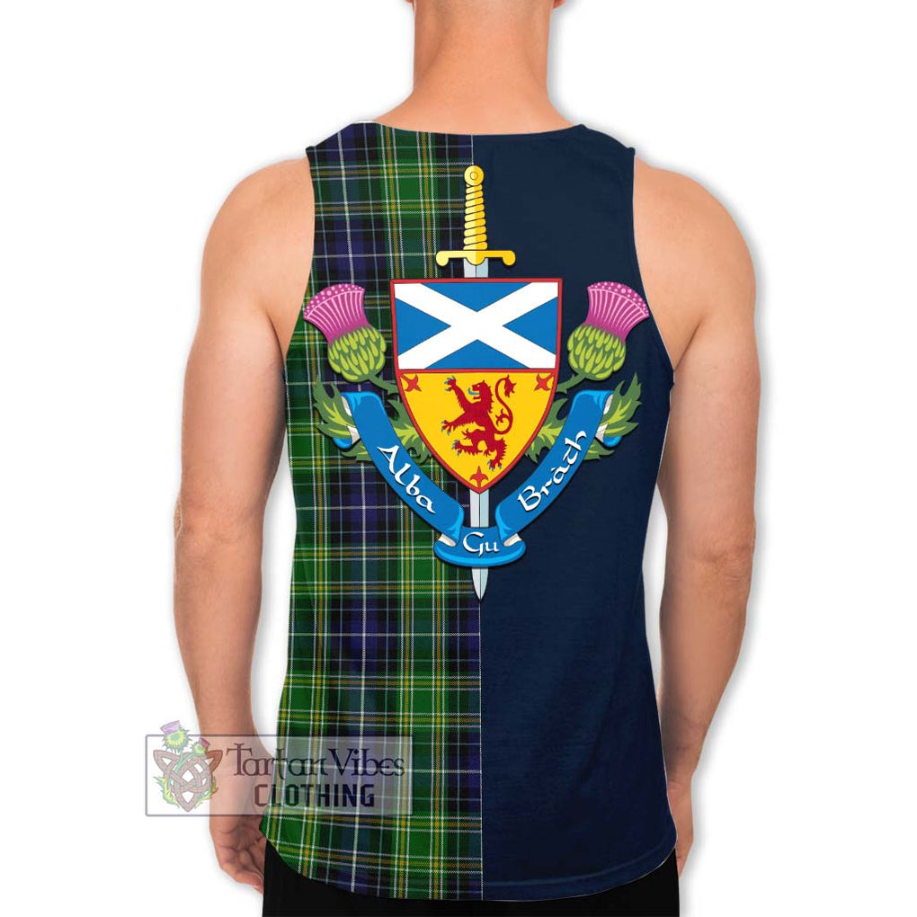 Tartan Vibes Clothing McKellar Tartan Men's Tank Top with Scottish Lion Royal Arm Half Style