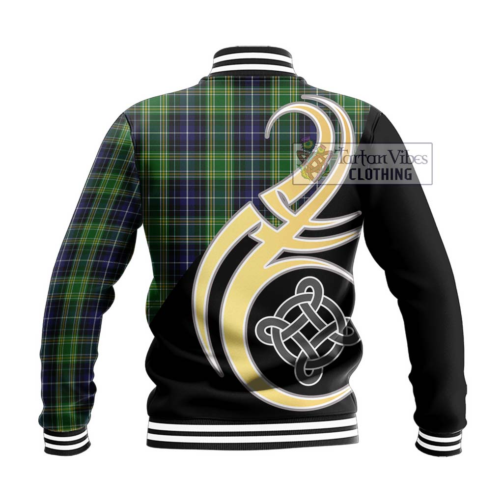McKellar Tartan Baseball Jacket with Family Crest and Celtic Symbol Style - Tartan Vibes Clothing