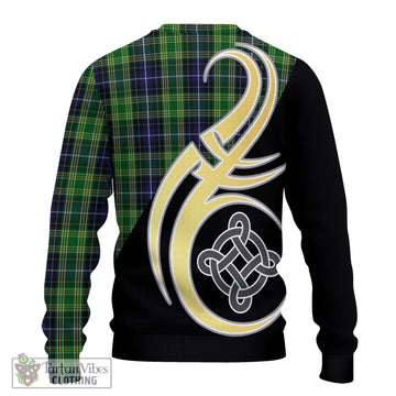 McKellar Tartan Knitted Sweater with Family Crest and Celtic Symbol Style - Tartan Vibes Clothing