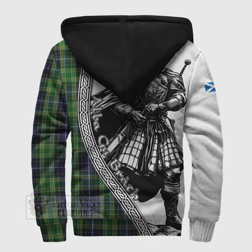 Tartan Vibes Clothing McKellar Tartan Clan Crest Sherpa Hoodie with Highlander Warrior Celtic Style
