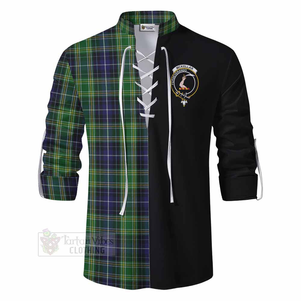 Tartan Vibes Clothing McKellar Tartan Ghillie Kilt Shirt with Family Crest and Half Of Me Style