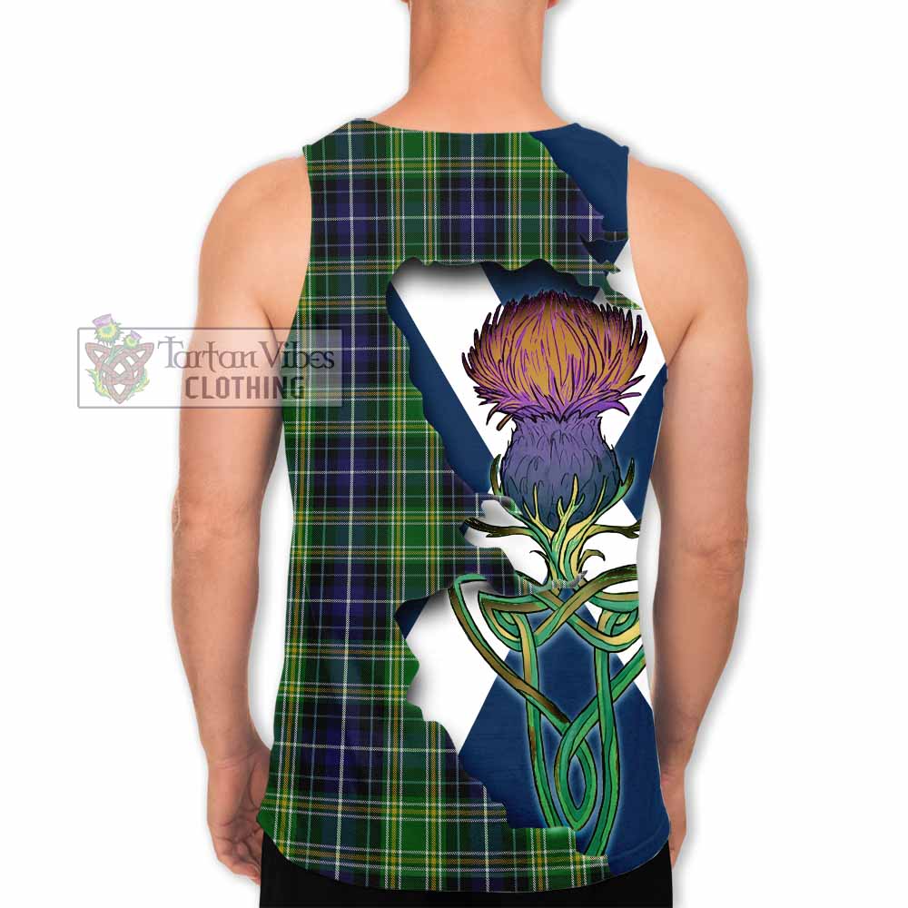 Tartan Vibes Clothing McKellar Tartan Family Crest Men's Tank Top Scottish Thistle Celtic Inspired
