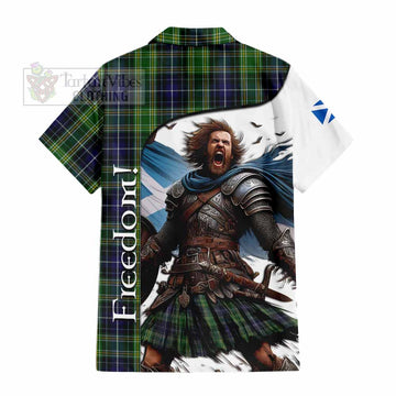 Tartan Vibes Clothing McKellar Crest Tartan Short Sleeve Button Shirt Inspired by the Freedom of Scottish Warrior