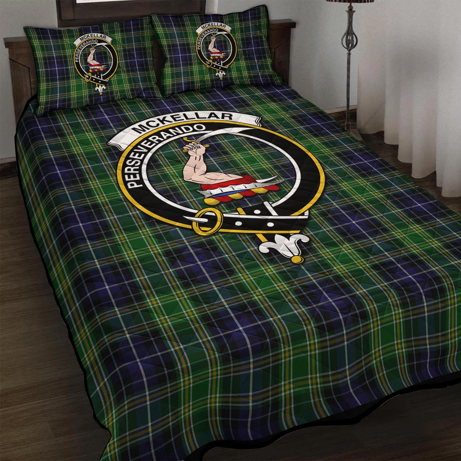 McKellar Tartan Quilt Bed Set with Family Crest - Tartan Vibes Clothing