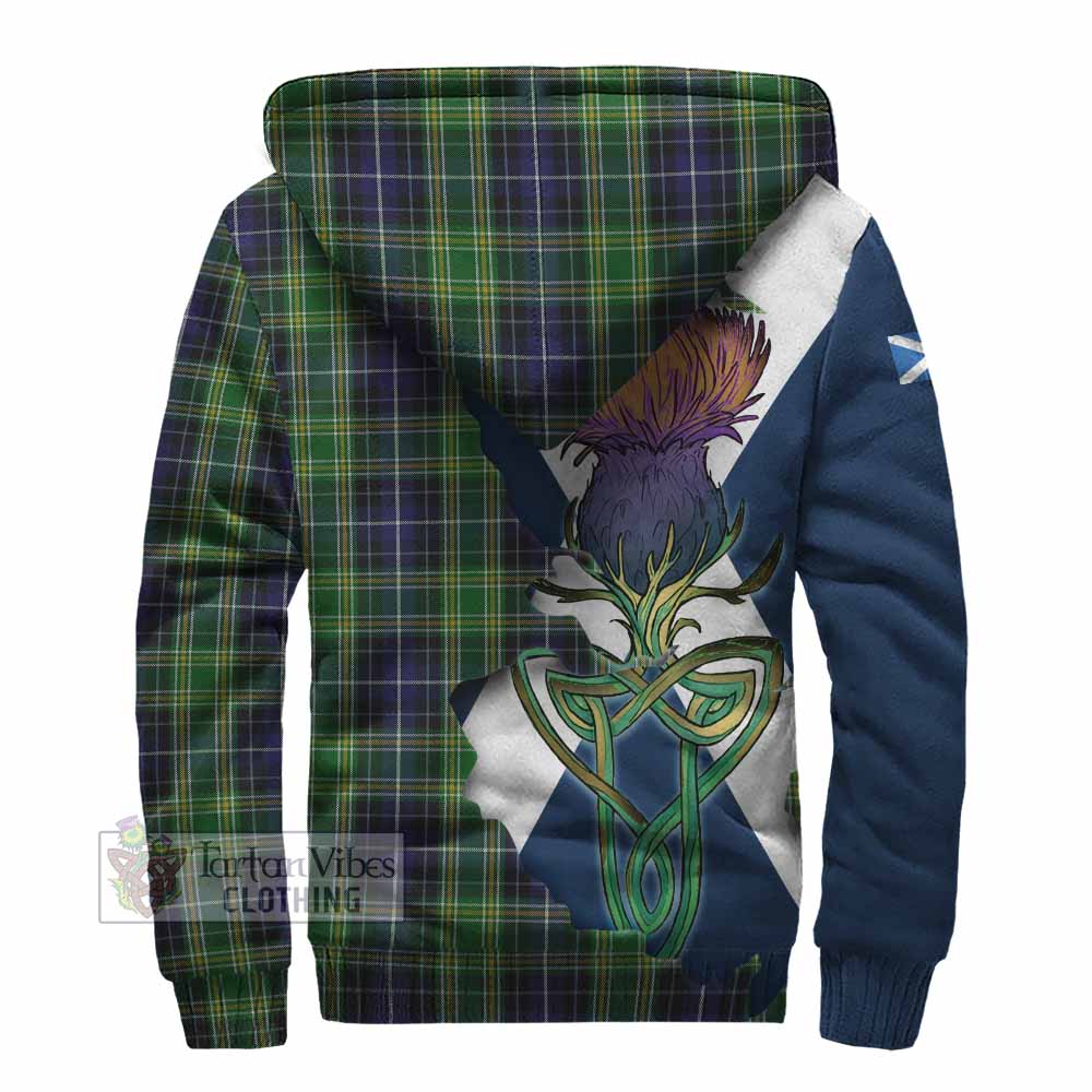 Tartan Vibes Clothing McKellar Tartan Family Crest Sherpa Hoodie Scottish Thistle Celtic Inspired
