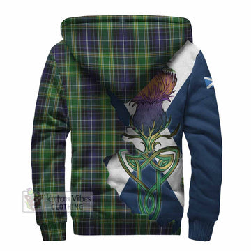 Tartan Vibes Clothing McKellar Tartan Family Crest Sherpa Hoodie Scottish Thistle Celtic Inspired