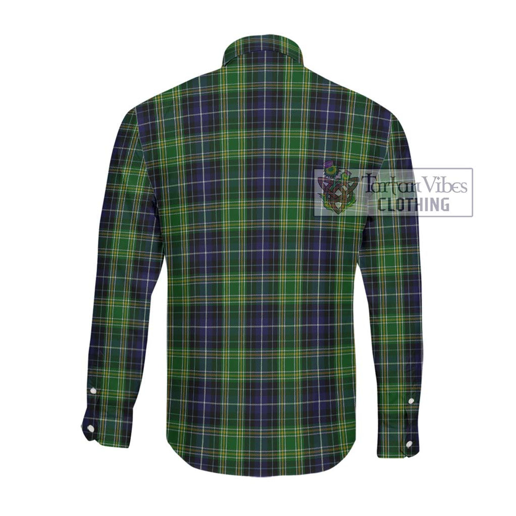 McKellar Tartan Long Sleeve Button Shirt with Family Crest DNA In Me Style - Tartanvibesclothing Shop