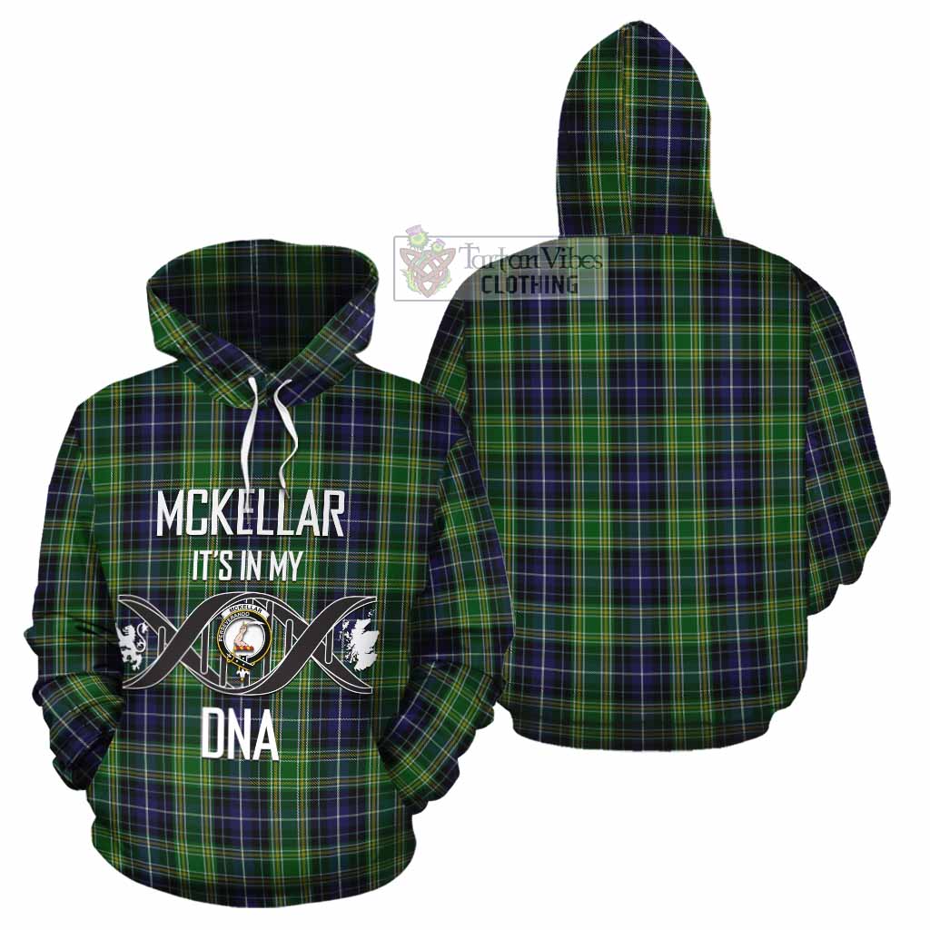 Tartan Vibes Clothing McKellar Tartan Cotton Hoodie with Family Crest DNA In Me Style