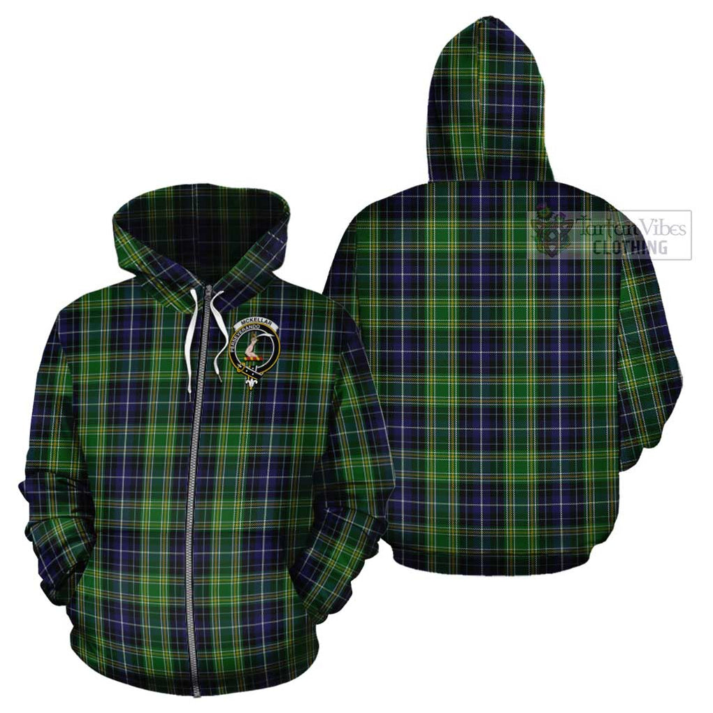 McKellar Tartan Cotton Hoodie with Family Crest Zip Hoodie - Tartan Vibes Clothing