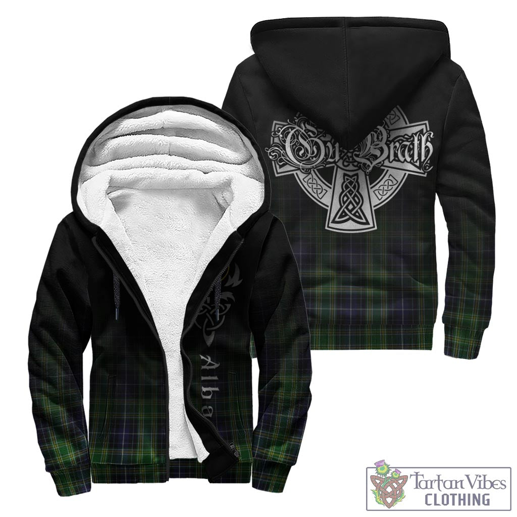 Tartan Vibes Clothing McKellar Tartan Sherpa Hoodie Featuring Alba Gu Brath Family Crest Celtic Inspired