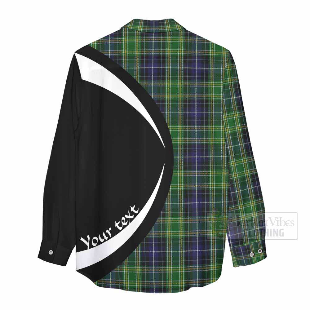 Tartan Vibes Clothing McKellar Tartan Women's Casual Shirt with Family Crest Circle Style