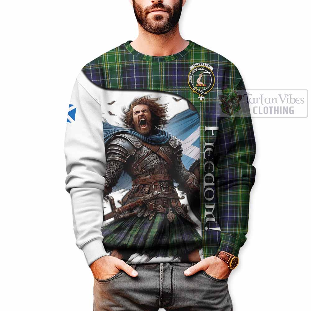 Tartan Vibes Clothing McKellar Crest Tartan Sweatshirt Inspired by the Freedom of Scottish Warrior