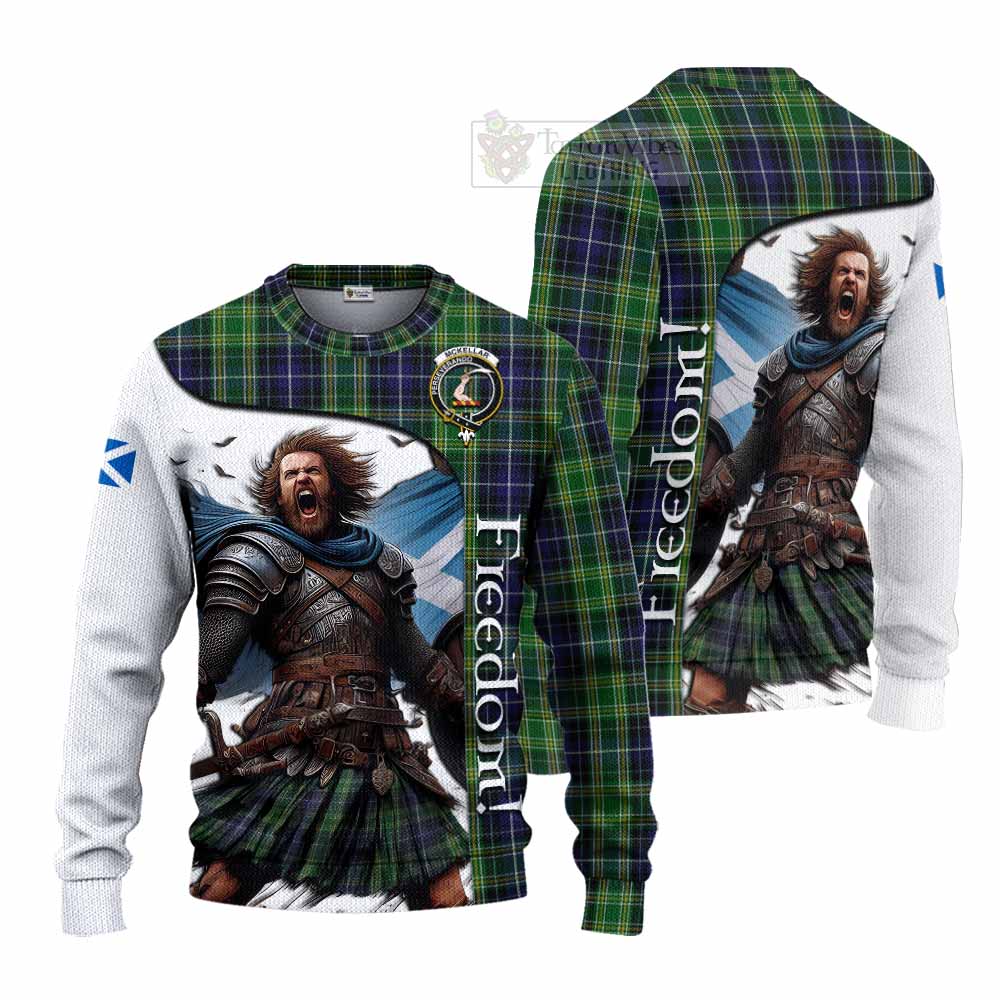 Tartan Vibes Clothing McKellar Crest Tartan Knitted Sweater Inspired by the Freedom of Scottish Warrior