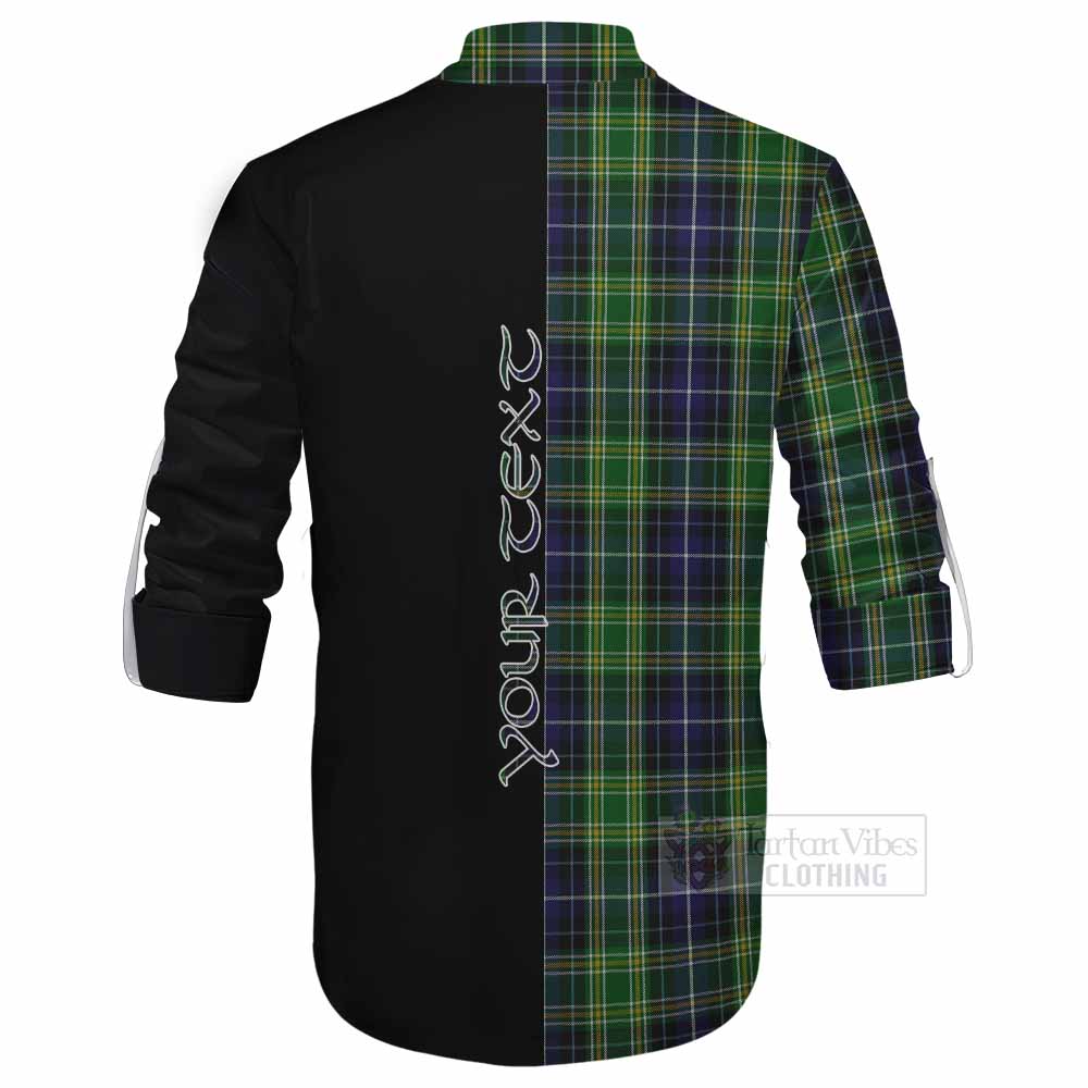 Tartan Vibes Clothing McKellar Tartan Ghillie Kilt Shirt with Family Crest and Half Of Me Style