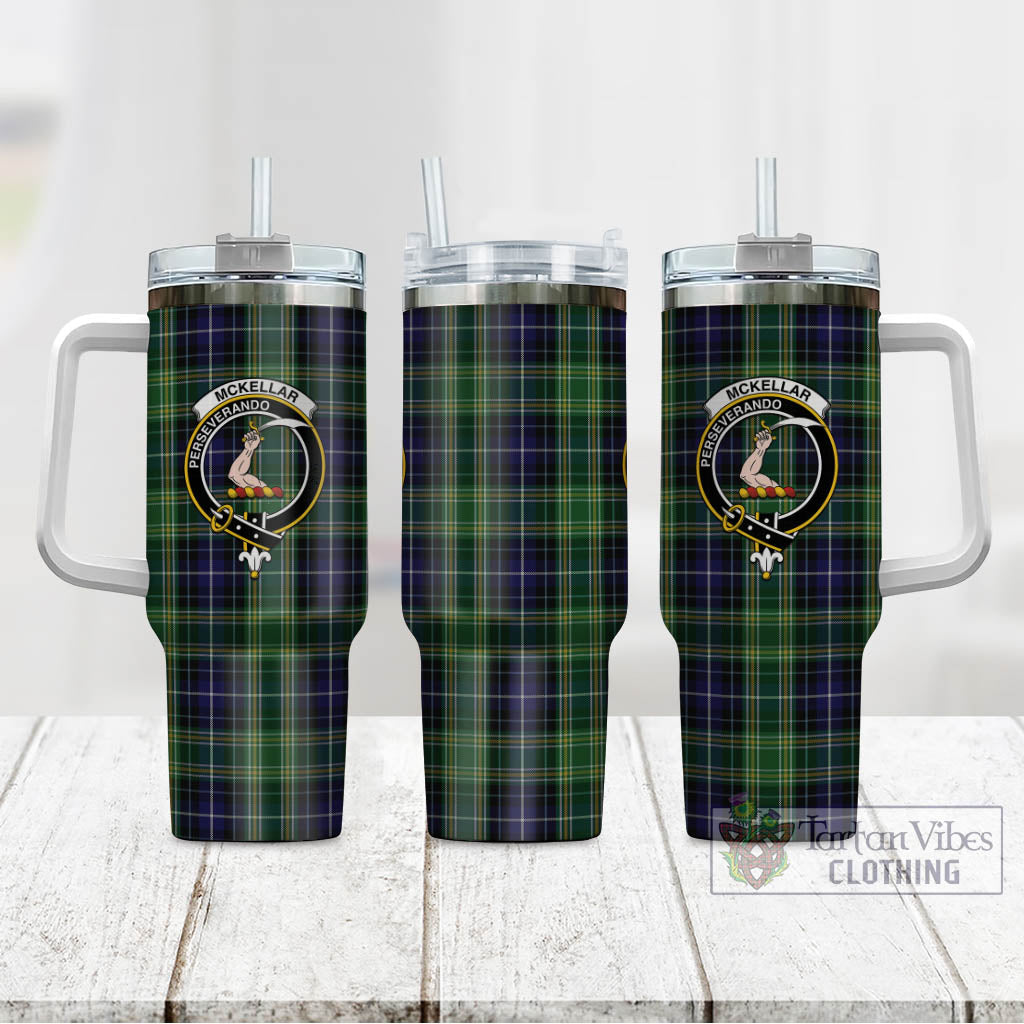 Tartan Vibes Clothing McKellar Tartan and Family Crest Tumbler with Handle