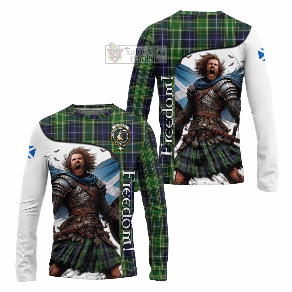 Tartan Vibes Clothing McKellar Crest Tartan Long Sleeve T-Shirt Inspired by the Freedom of Scottish Warrior