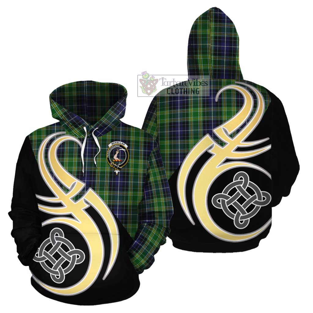 Tartan Vibes Clothing McKellar Tartan Cotton Hoodie with Family Crest and Celtic Symbol Style