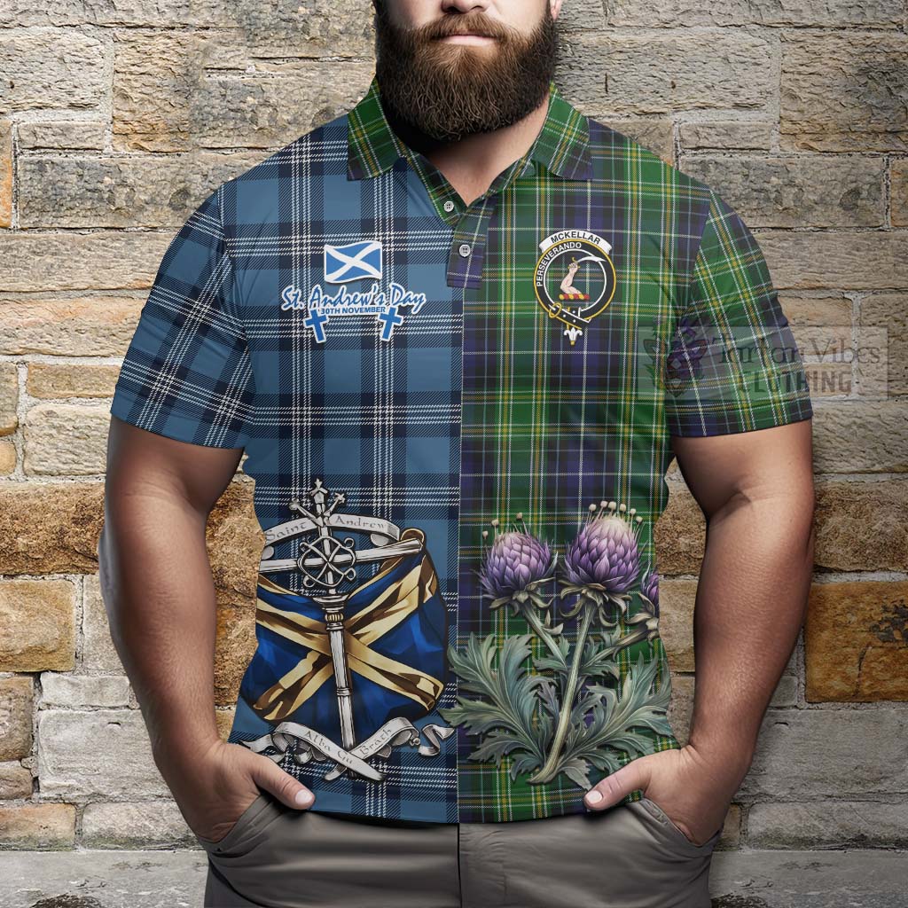 Tartan Vibes Clothing McKellar Tartan Polo Shirt Happy St. Andrew's Day Half Tartan Style