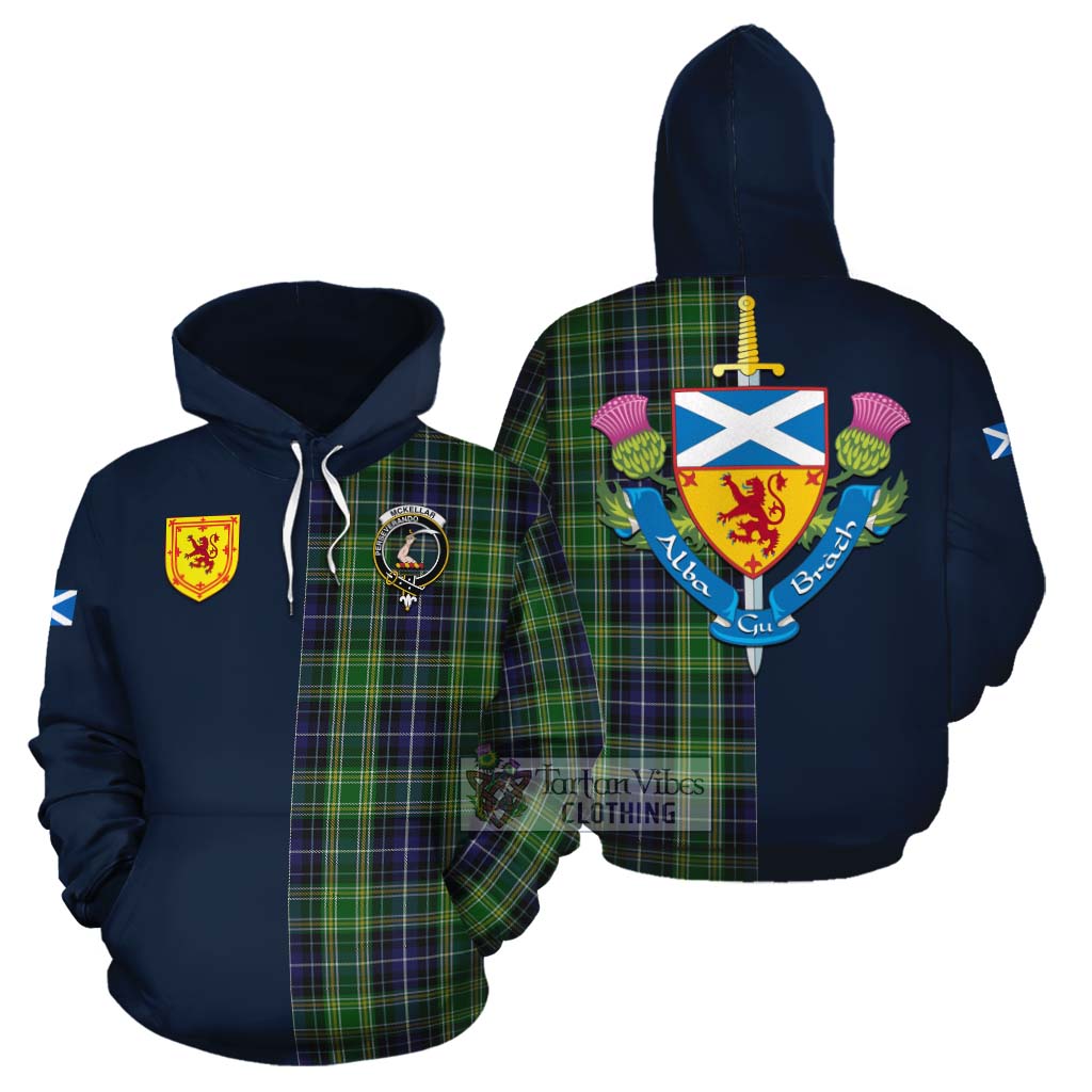 Tartan Vibes Clothing McKellar Tartan Cotton Hoodie Alba with Scottish Lion Royal Arm Half Style