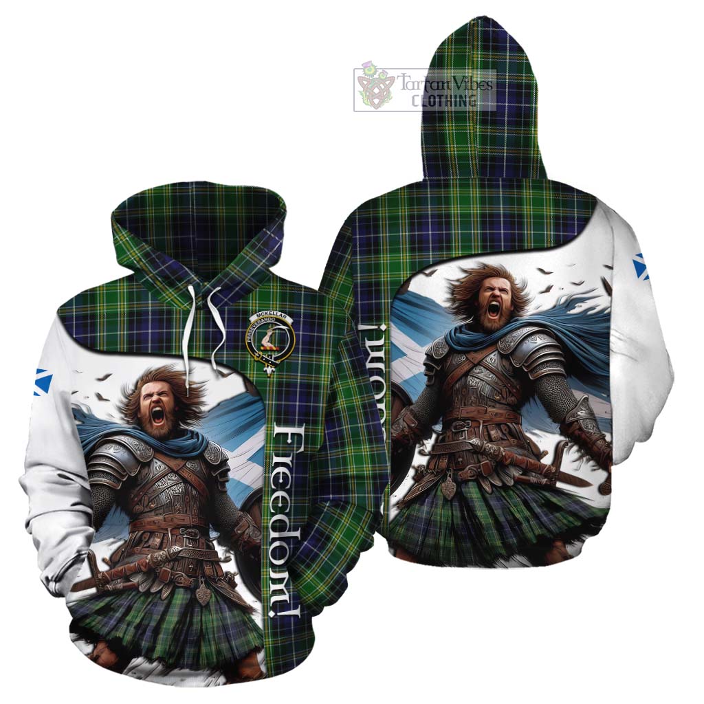 Tartan Vibes Clothing McKellar Crest Tartan Cotton Hoodie Inspired by the Freedom of Scottish Warrior