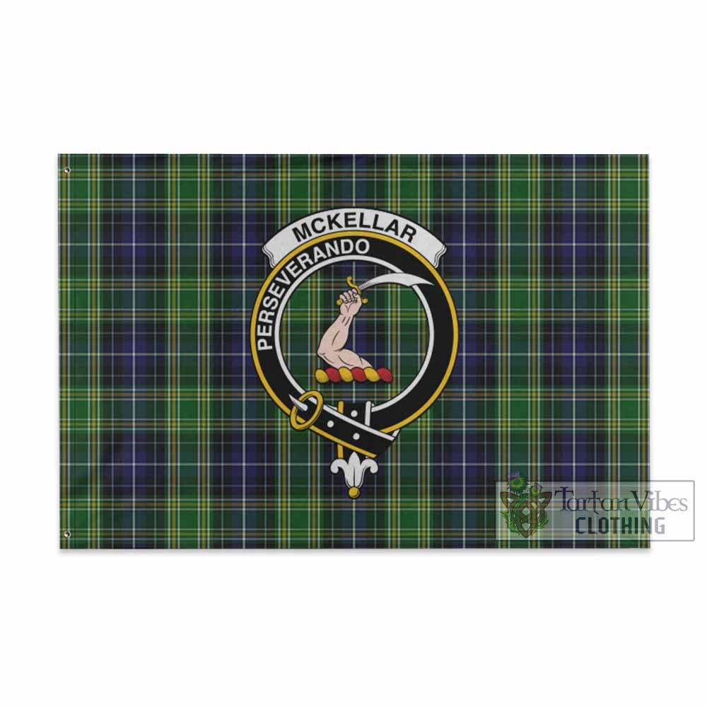 Tartan Vibes Clothing McKellar Tartan House Flag with Family Crest