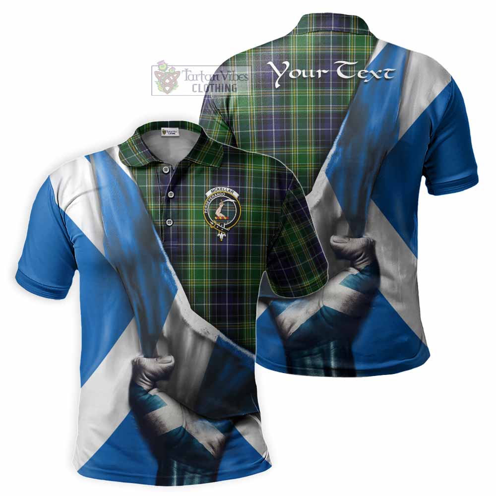 Tartan Vibes Clothing McKellar Tartan Polo Shirt with Family Crest Scotland Patriotic Style