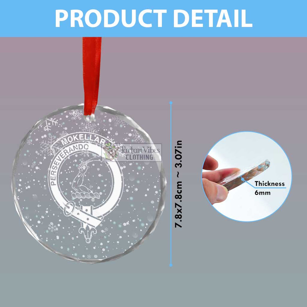 Tartan Vibes Clothing McKellar Clan Crest Christmas Glass Ornament