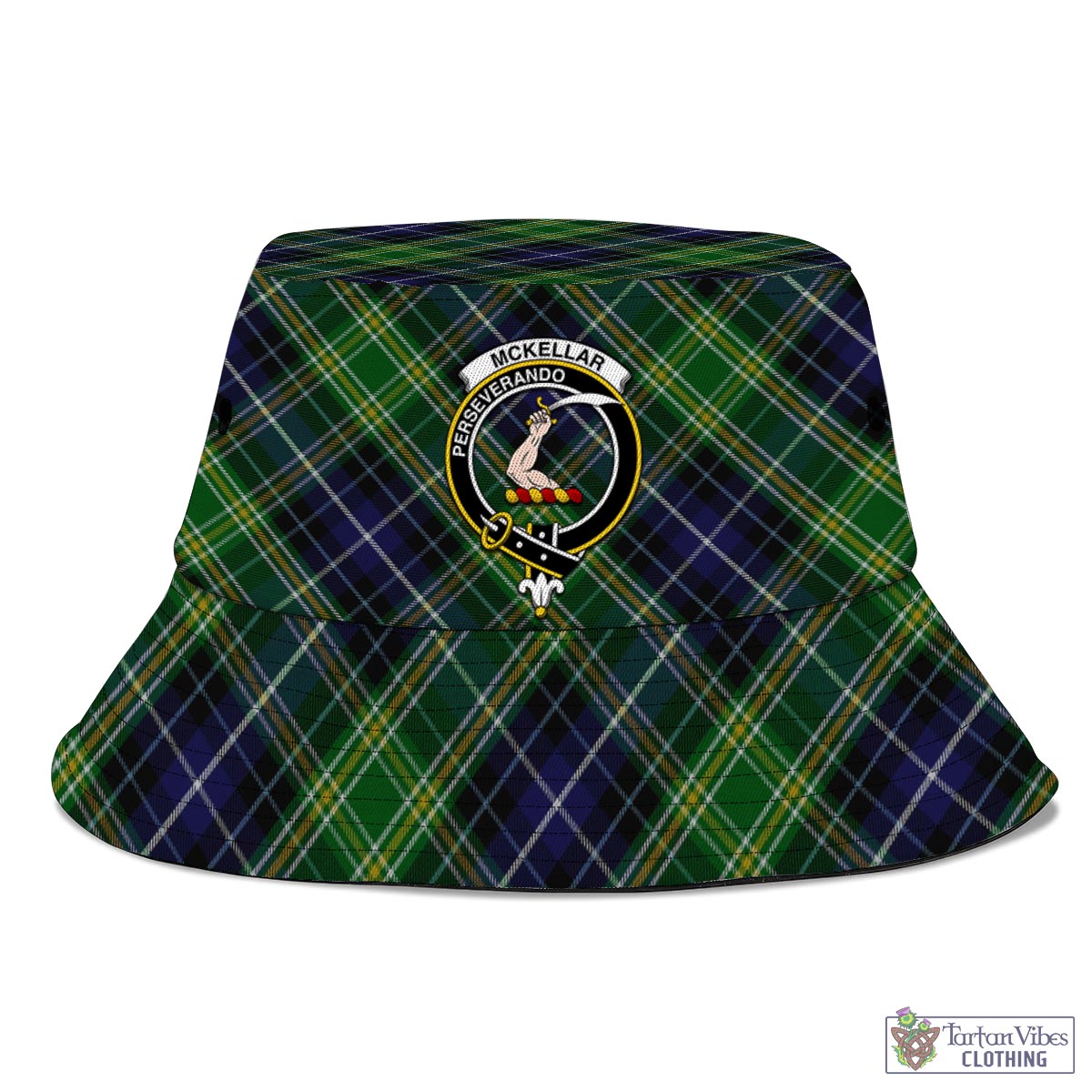 Tartan Vibes Clothing McKellar Tartan Bucket Hat with Family Crest