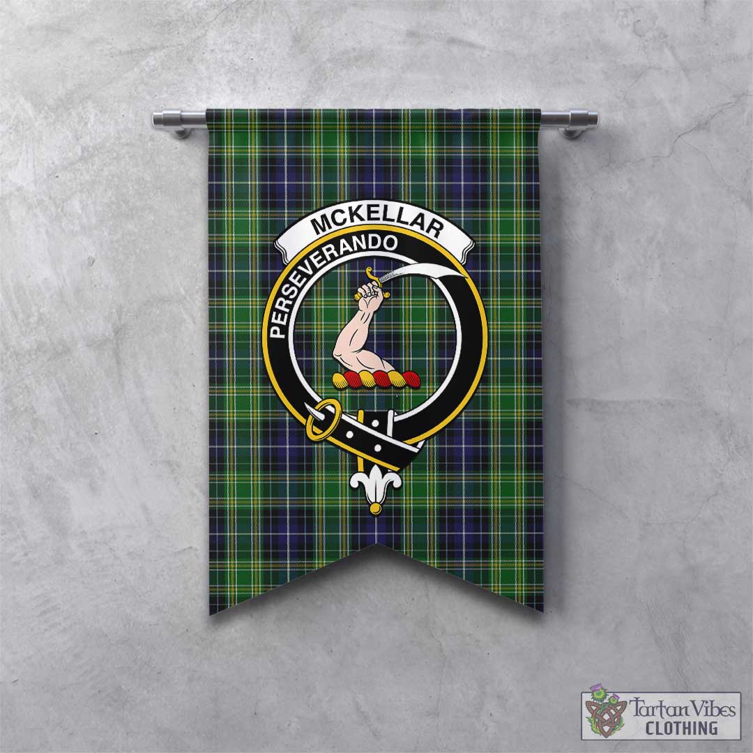 Tartan Vibes Clothing McKellar Tartan Gonfalon, Tartan Banner with Family Crest