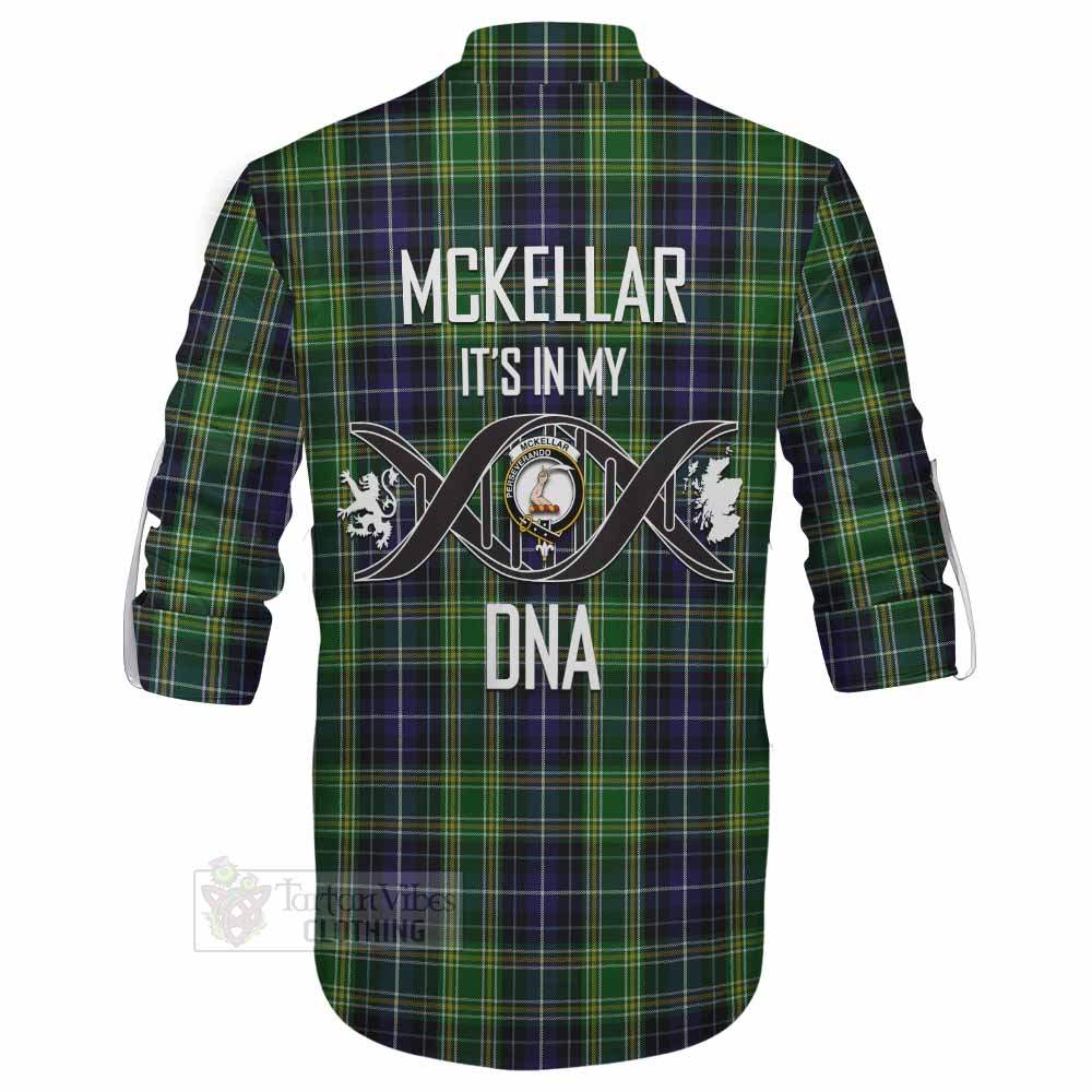 Tartan Vibes Clothing McKellar Tartan Ghillie Kilt Shirt with Family Crest DNA In Me Style