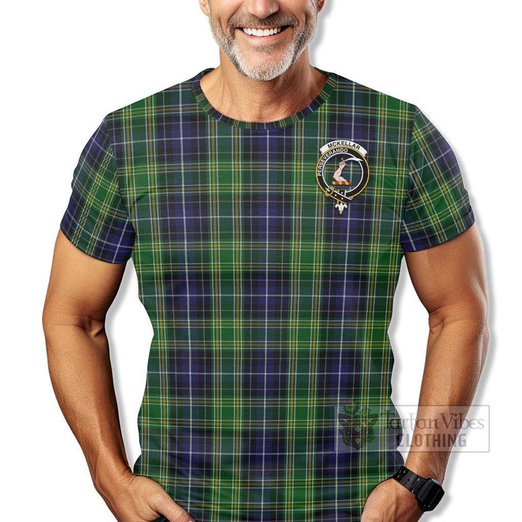 Tartan Vibes Clothing McKellar Tartan T-Shirt with Family Crest Celtic Skull Style