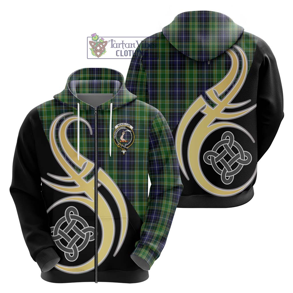 McKellar Tartan Hoodie with Family Crest and Celtic Symbol Style - Tartan Vibes Clothing