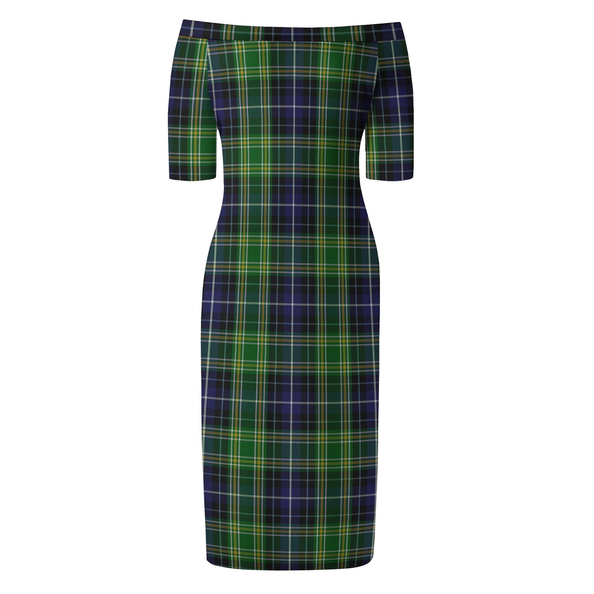McKellar Tartan Off Shoulder Lady Dress - Tartanvibesclothing