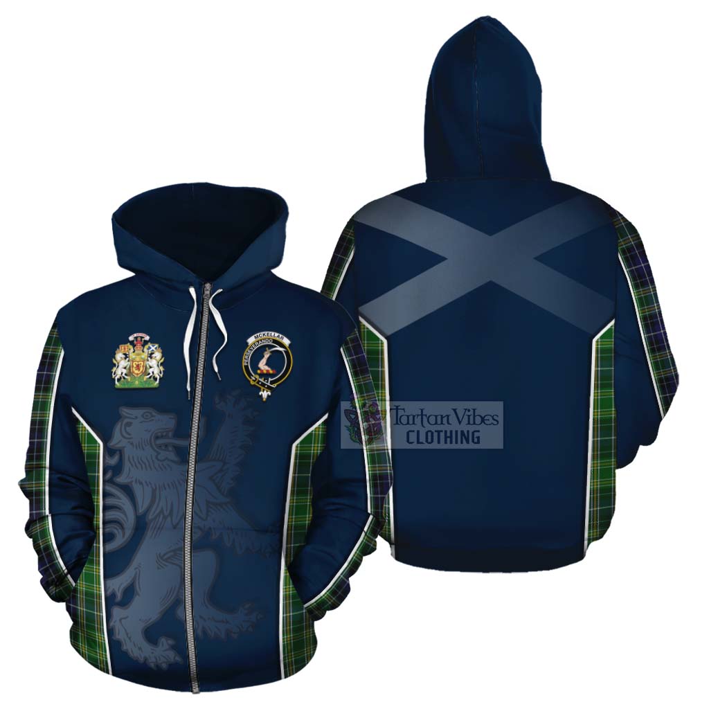 Tartan Vibes Clothing McKellar Tartan Cotton Hoodie with Family Crest and Lion Rampant Vibes Sport Style