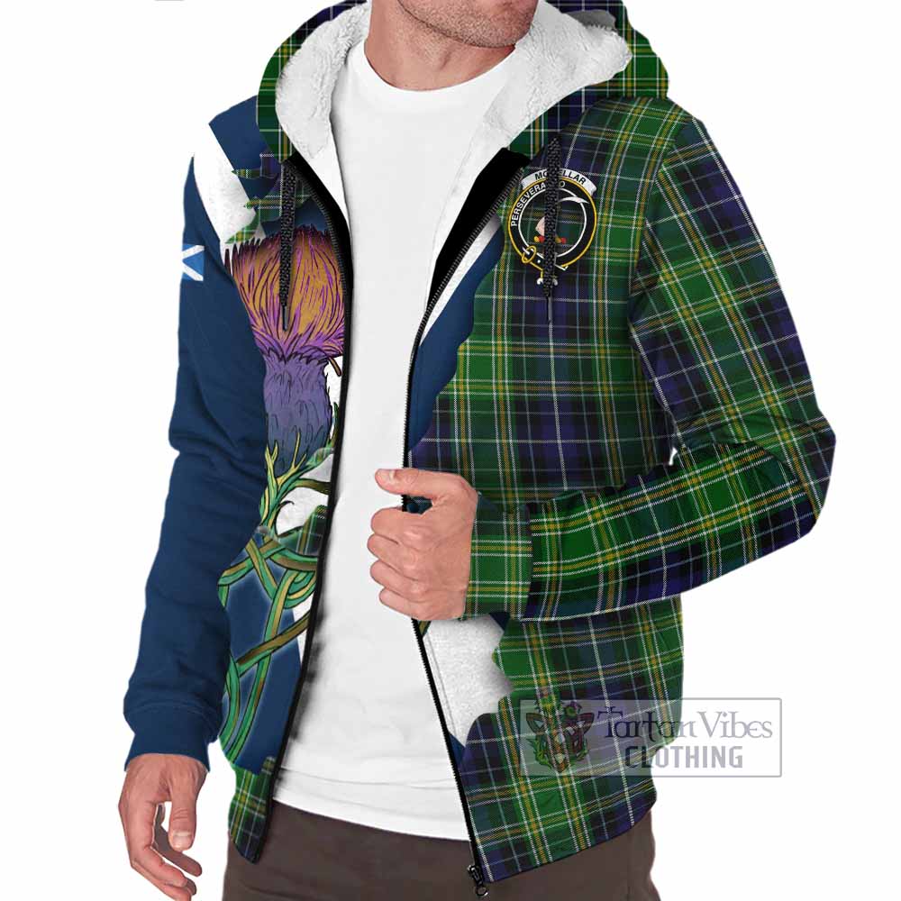 Tartan Vibes Clothing McKellar Tartan Family Crest Sherpa Hoodie Scottish Thistle Celtic Inspired