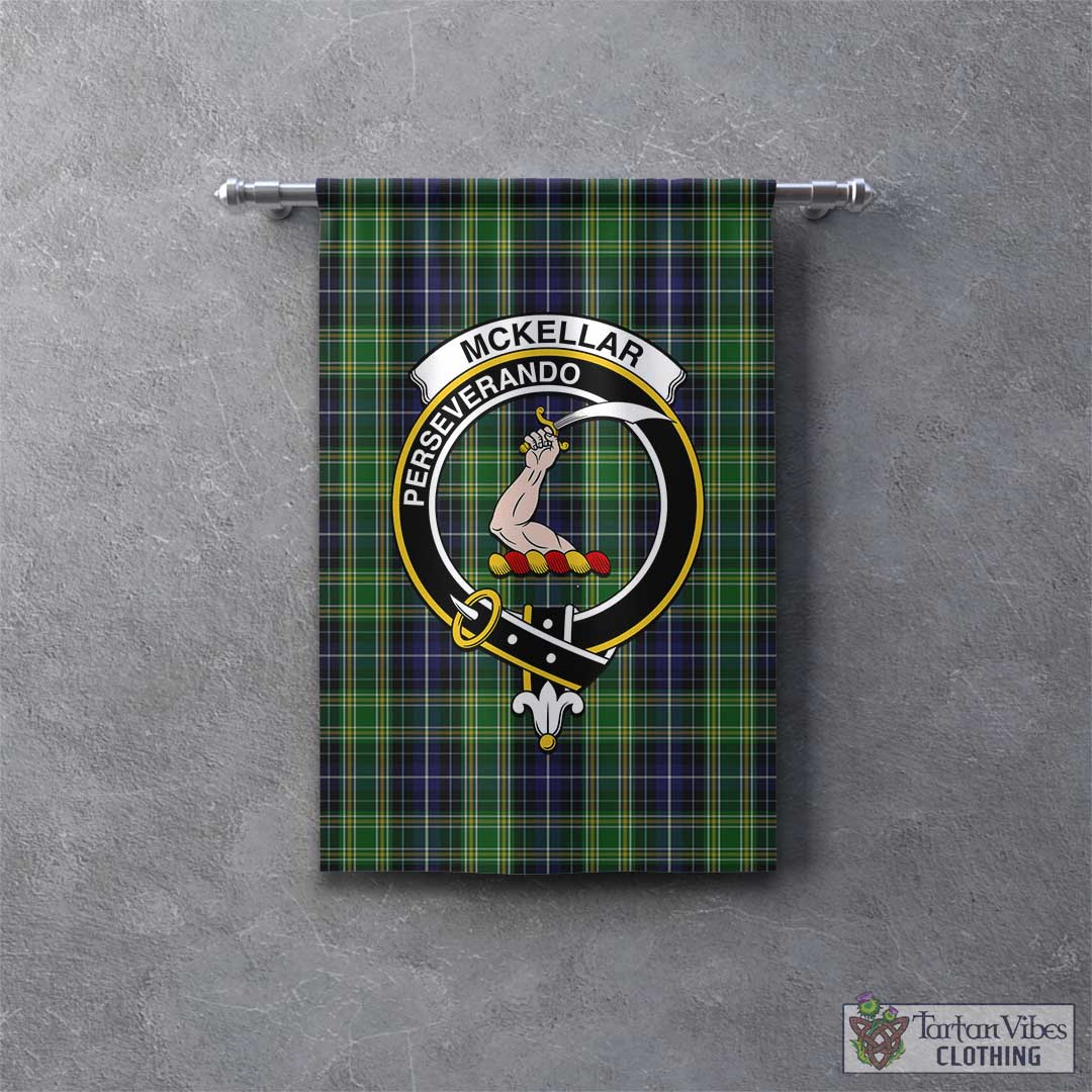 Tartan Vibes Clothing McKellar Tartan Gonfalon, Tartan Banner with Family Crest