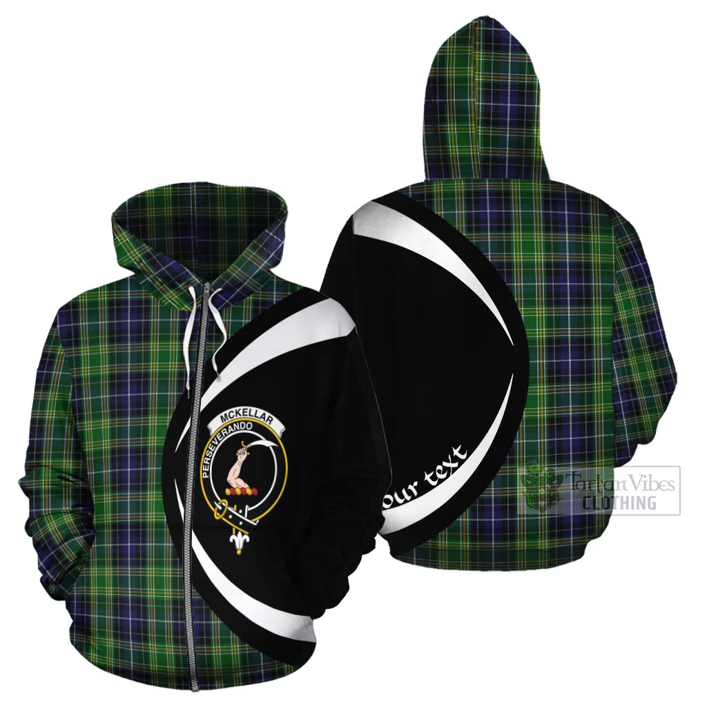 Tartan Vibes Clothing McKellar Tartan Cotton Hoodie with Family Crest Circle Style